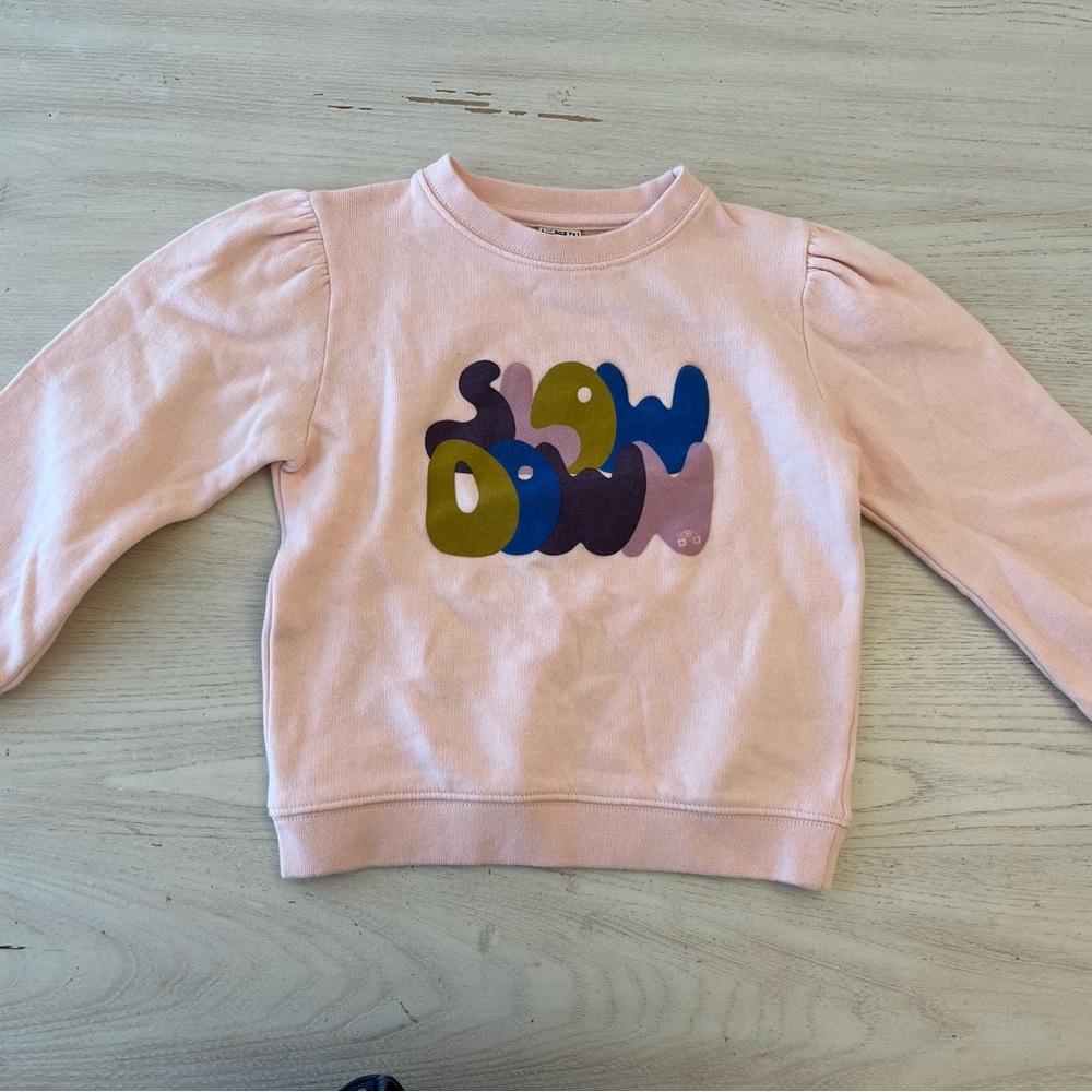 Bonton Pink Sweatshirt with Colorful Graphic NWT